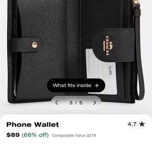 Coach Black Wristlet Phone Wallet